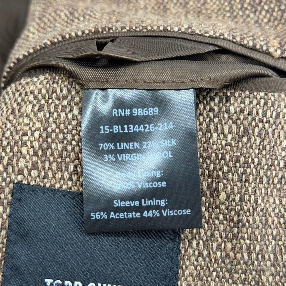 Todd Snyder Blazer Mens 38R Brown Linen Silk Wool Sport Coat 2-Button Textured